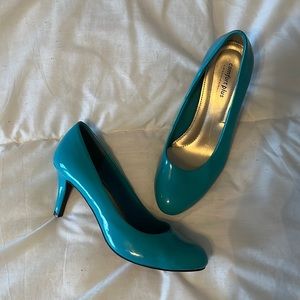 Teal high heels